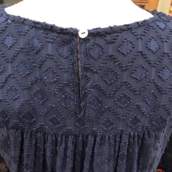 DANIEL Rainn Navy Flutter Sleeve Lace Babydoll Dress, Size Medium - Picture 12 of 16